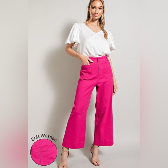 Soft Wash Wide Leg Jeans - eesome - Picture 2 of 2